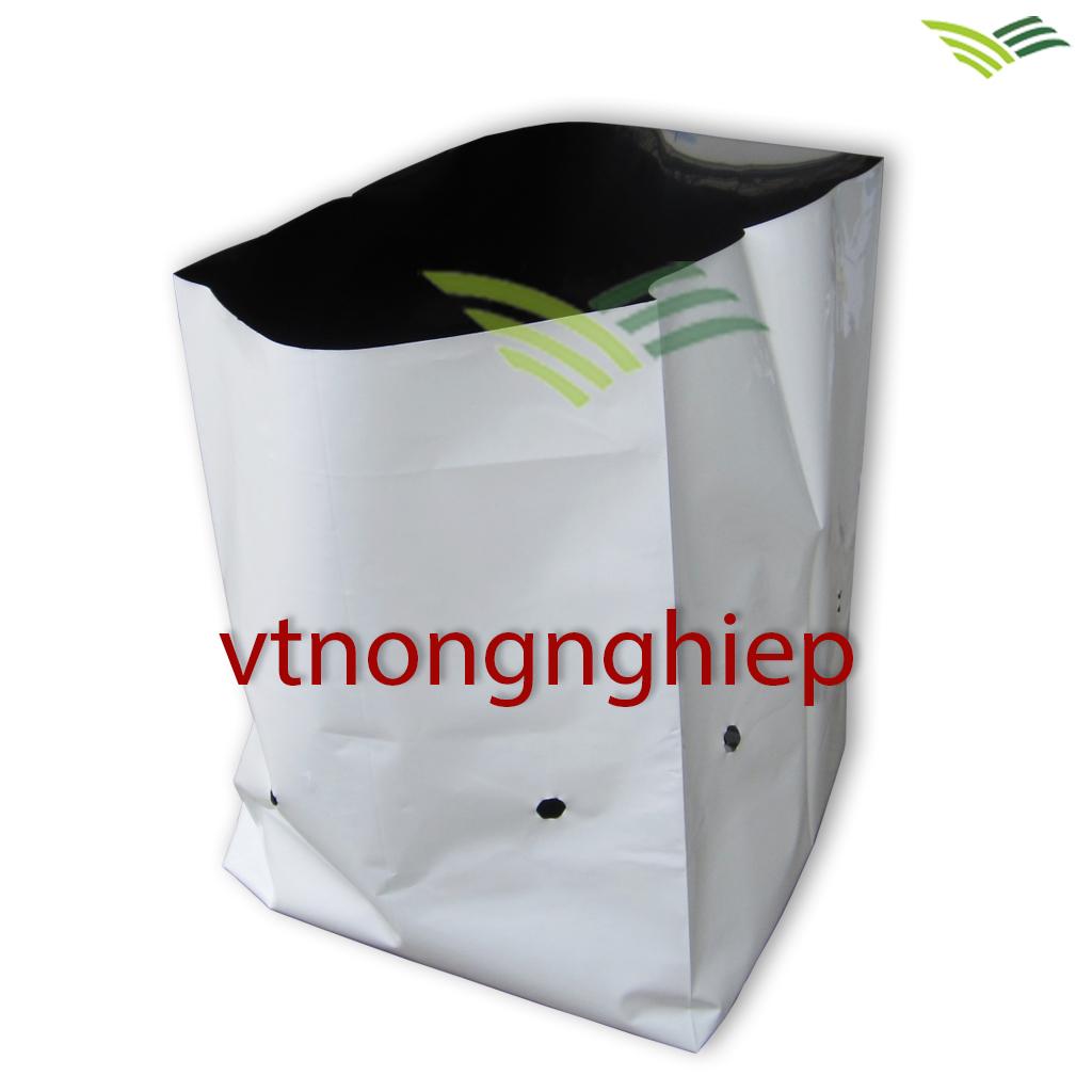 1kg bag planting 2 layer White Black 20x40, PE plastic, bag mouth square 20x20cm, high 40cm, planting bags netted melon, tomato greenhouse