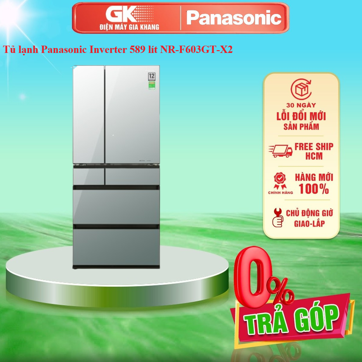 Tủ lạnh Panasonic Inverter 491 lít NR-F503GT-X2 - Mặt gương sang trọng, dễ vệ sinh Làm đá nhanh Bảng điều khiển bên ngoài - GIAO TOÀN QUỐC - FREESHIP HCM