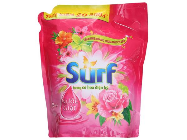 Nước giặt Surf hương cỏ hoa diệu kỳ 3.8kg Túi