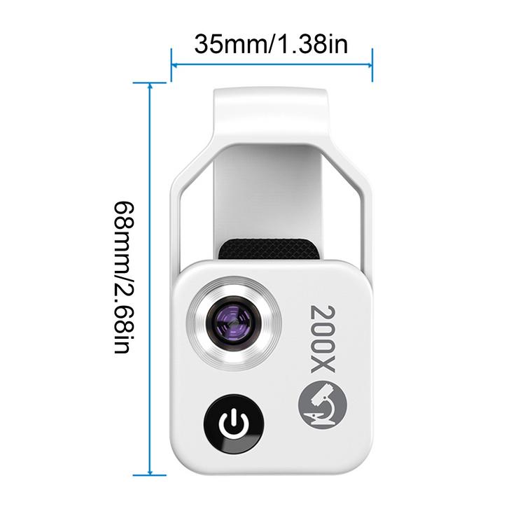 Portable Digital Microscope 200X Mini Digital Microscope with Universal Clip for Kids Adults Built-in LED Pocket Microscope for Phone Accessories useful