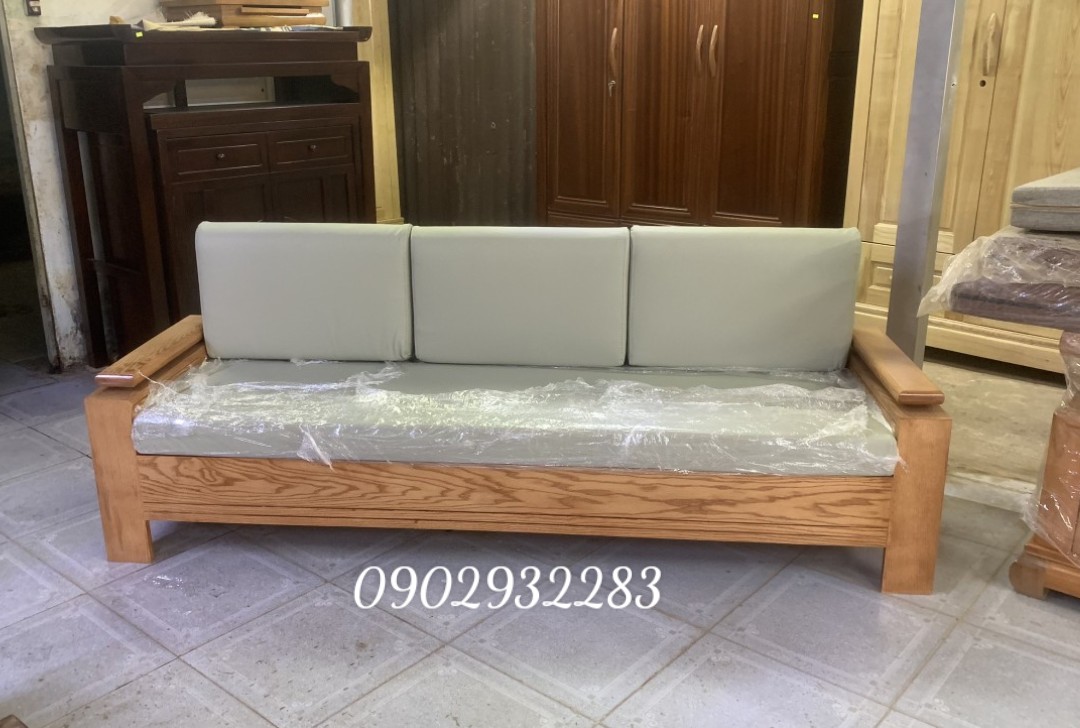 Ghế sofa gỗ sồi dài 2m
