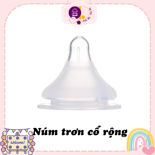 Núm ti trơn Cổ Rộng siêu mềm thay thế cho các loại bình sữa