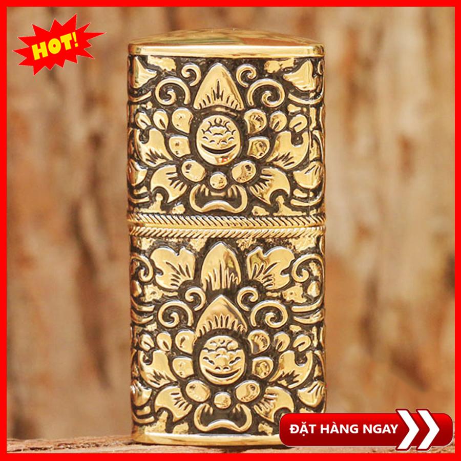 Bật Lửa Xăng Đá Cổ Zorro Z531 Khắc Hoa Văn Cao Cấp