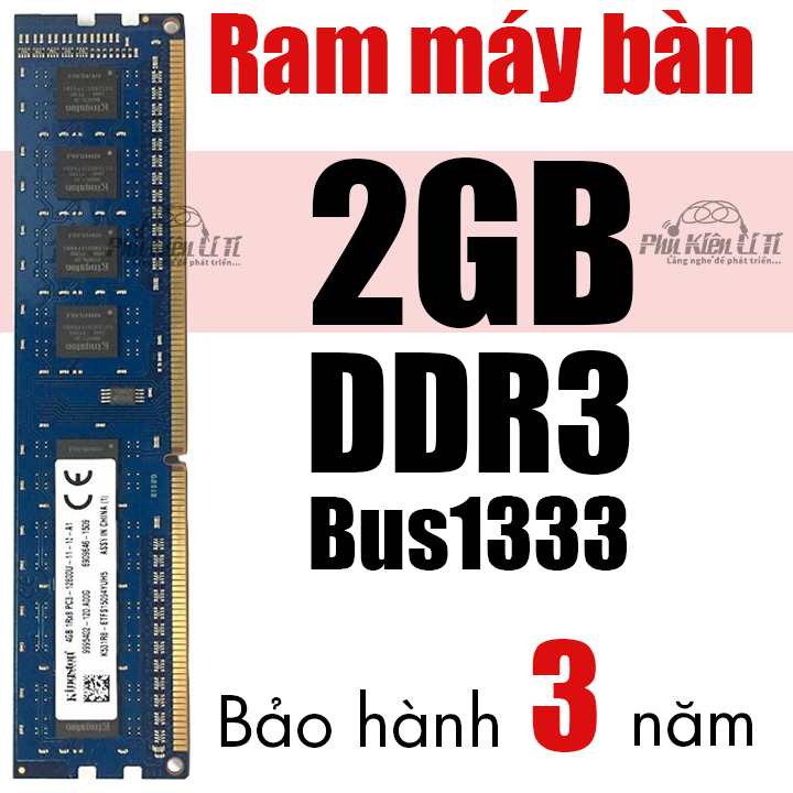 [HCM]Ram máy tính bàn PC3 DDR3 2GB Bus 1333 Máy bộ cực bền