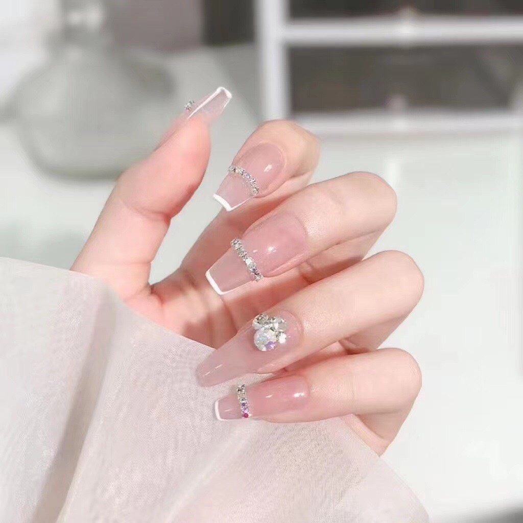 sợi xích charm đá trang trí móng nail