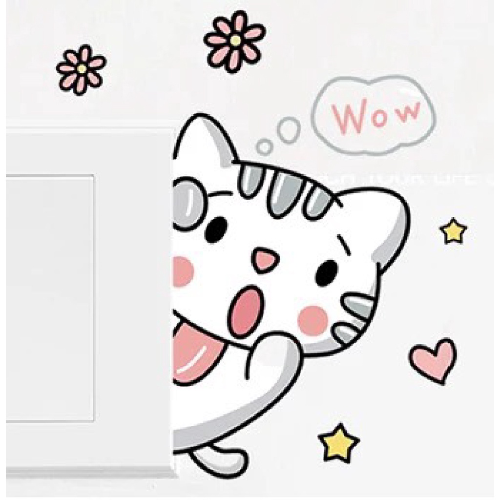 Decal dán ổ điện, sticker trang trí dễ thương( Ổ ĐIỆN SẮC MÀU)