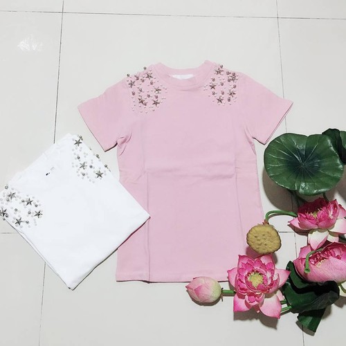 ÁO THUN TAY CON ĐÍNH HẠT CAO CẤP SALE