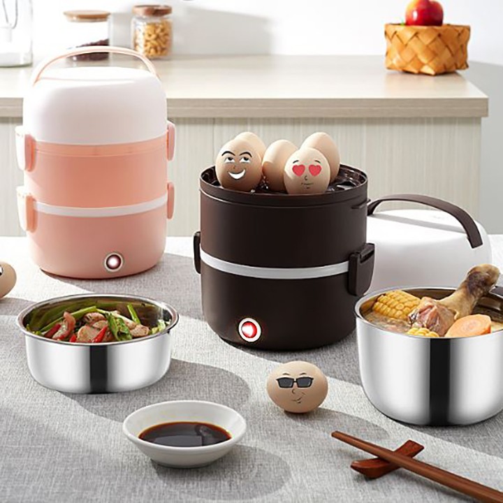 ( LOẠI TỐT ) HỘP CƠM HÂM NÓNG 3 TẦNG LÕI INOX CAO CẤP HÂM NÓNG THỨC ĂN SIÊU TỐC - CAMEN ĐỰNG CƠM HÂM NÓNG GIỮ NHIỆT LÂU CÓ NẮP CHỐNG TRÀN DỄ DÀNG THÁO RỬA