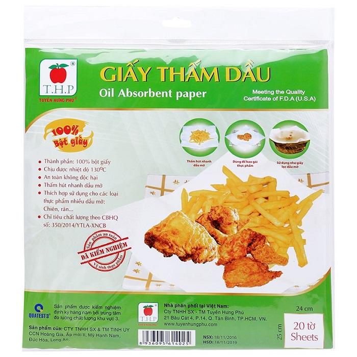 GIẤY THẤM DẦU MỠ 24 X 25CM  20 TỜ