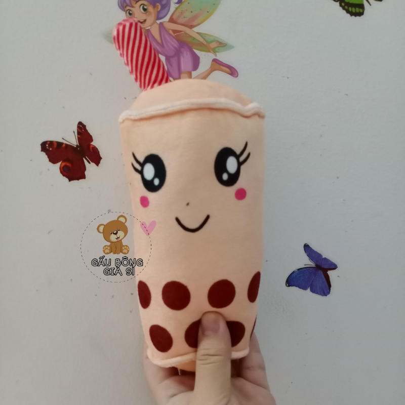 Gấu bông hình ly trà sữa 20cm mịn màng siêu cute dành cho những nàng nghienj trà sữa