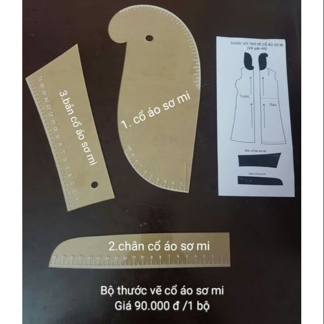 Bộ thước vẽ cổ áo sơ mi
