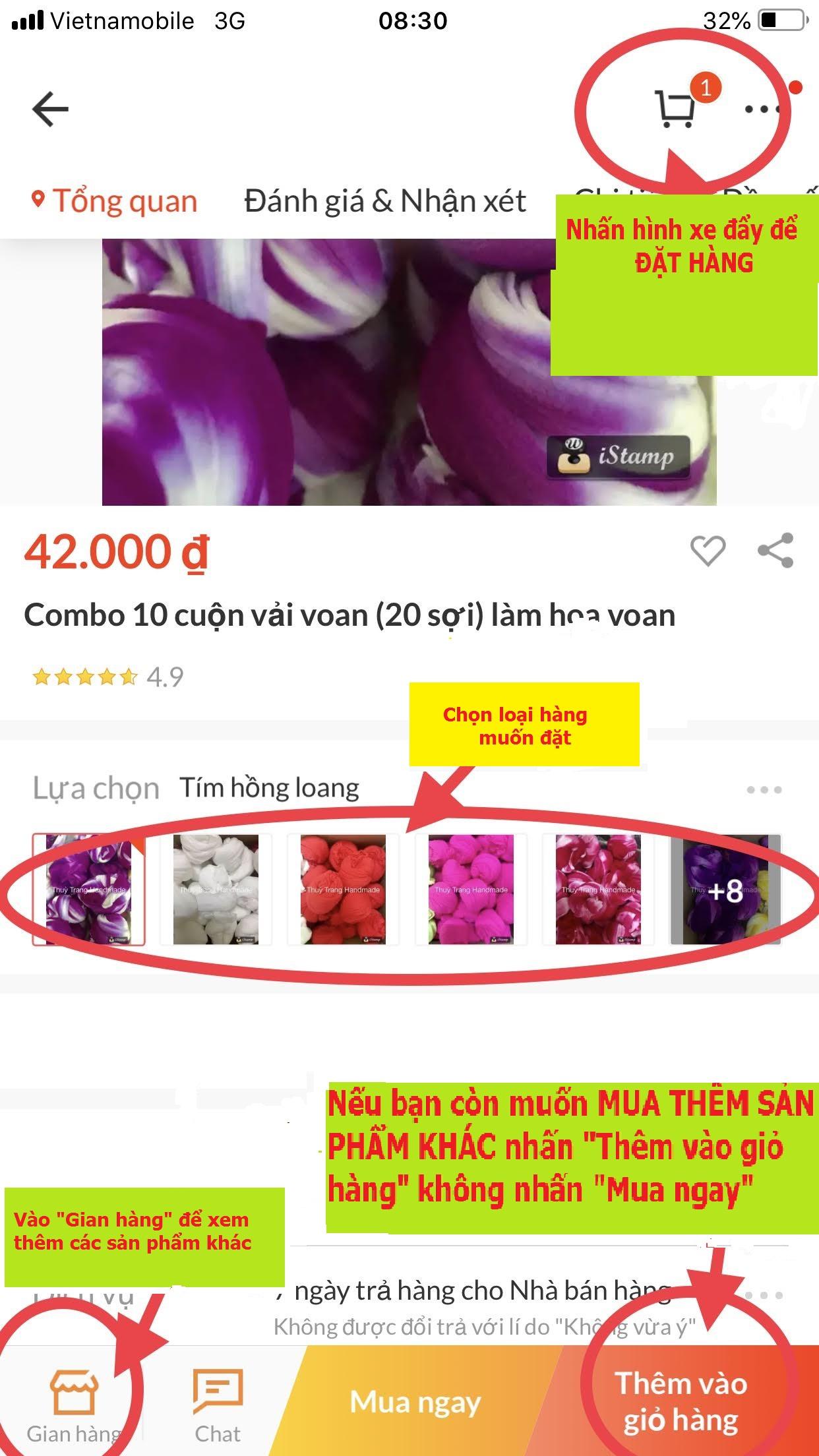 1 cuộn chỉ thun cột hoa voan