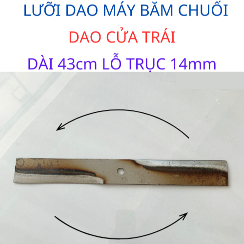 Lưỡi dao lắp máy thái chuối dài 43cm trục 14mm. Lỗ Vuông