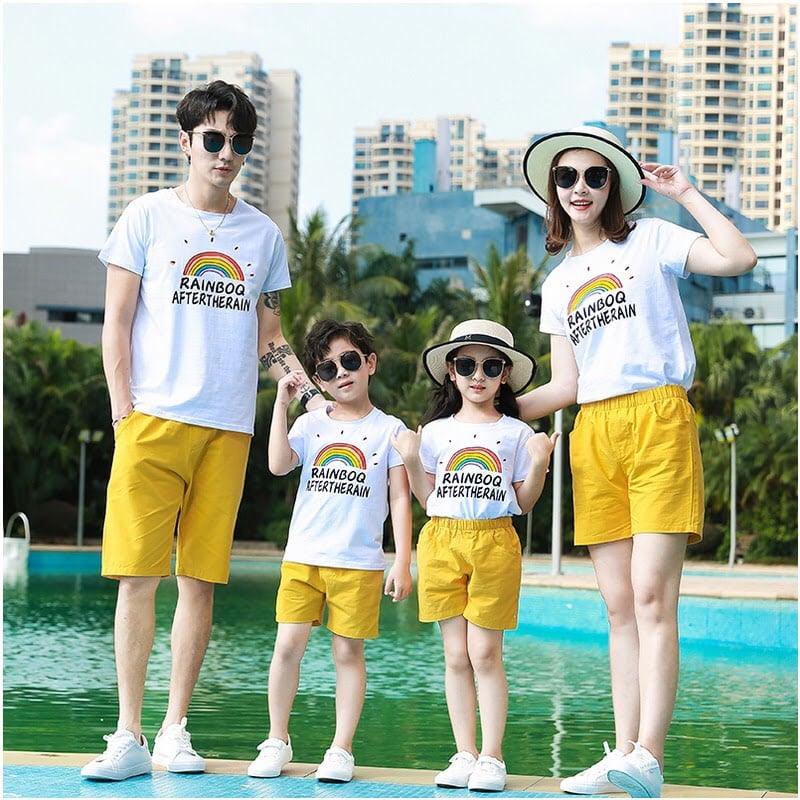 Áo thun gia đình siêu dễ thương cầu vòng