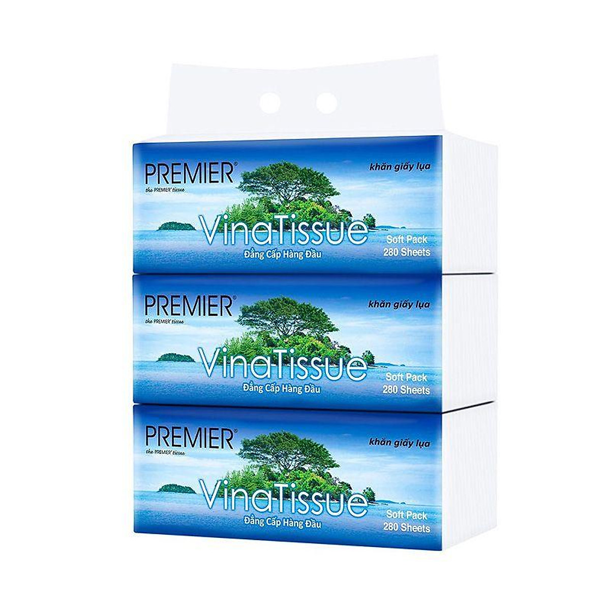 Lô 3 gói khăn giấy Vinatissue 280 tờ (280 tờ x 3)