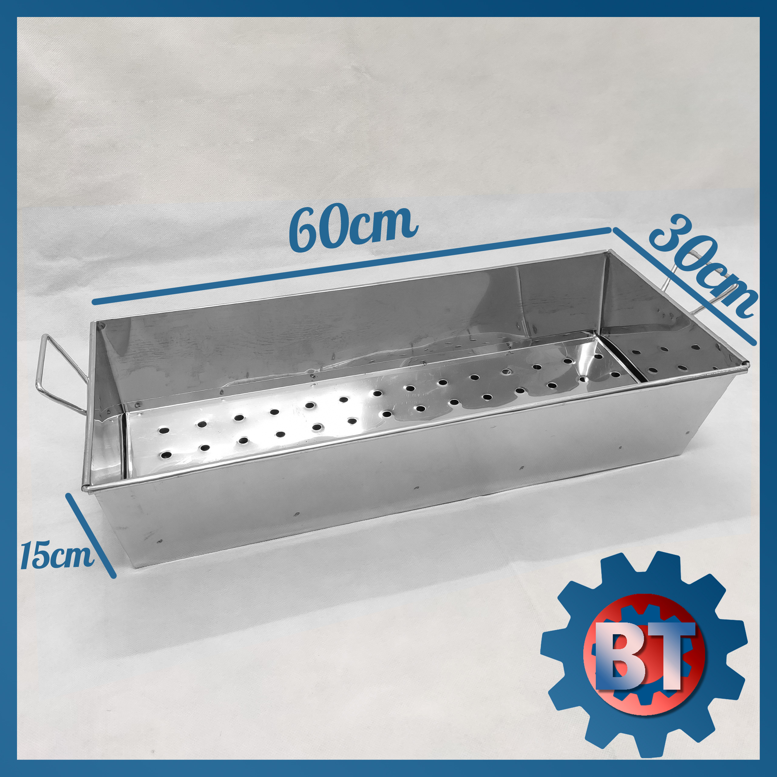 Khay nướng / bếp nướng than hoa Inox (60x21x10cm) - (60x30x15cm)