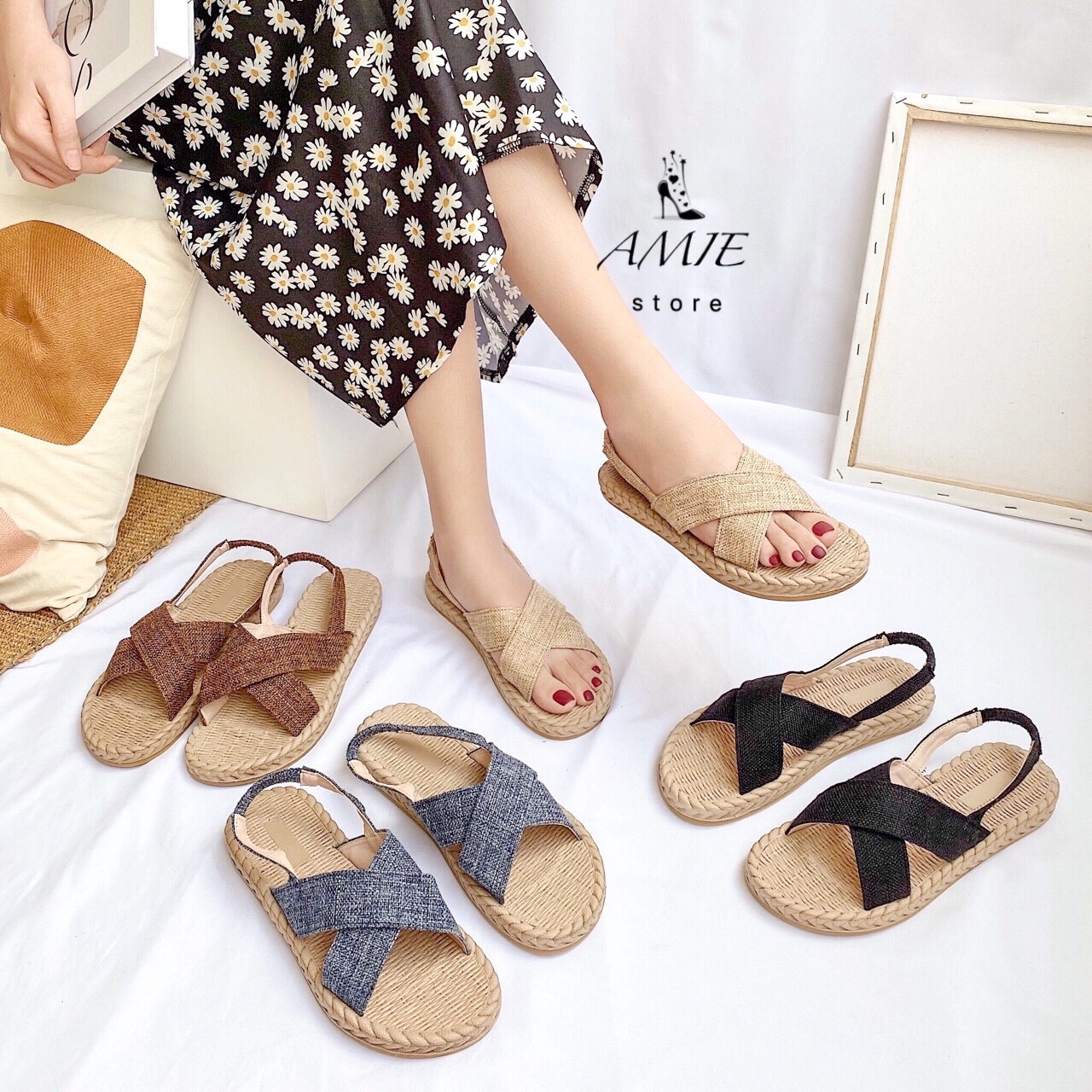 Sandal Quai Chéo Quai Hậu