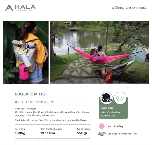 Võng dã ngoại siêu nhẹ KALA Hammock