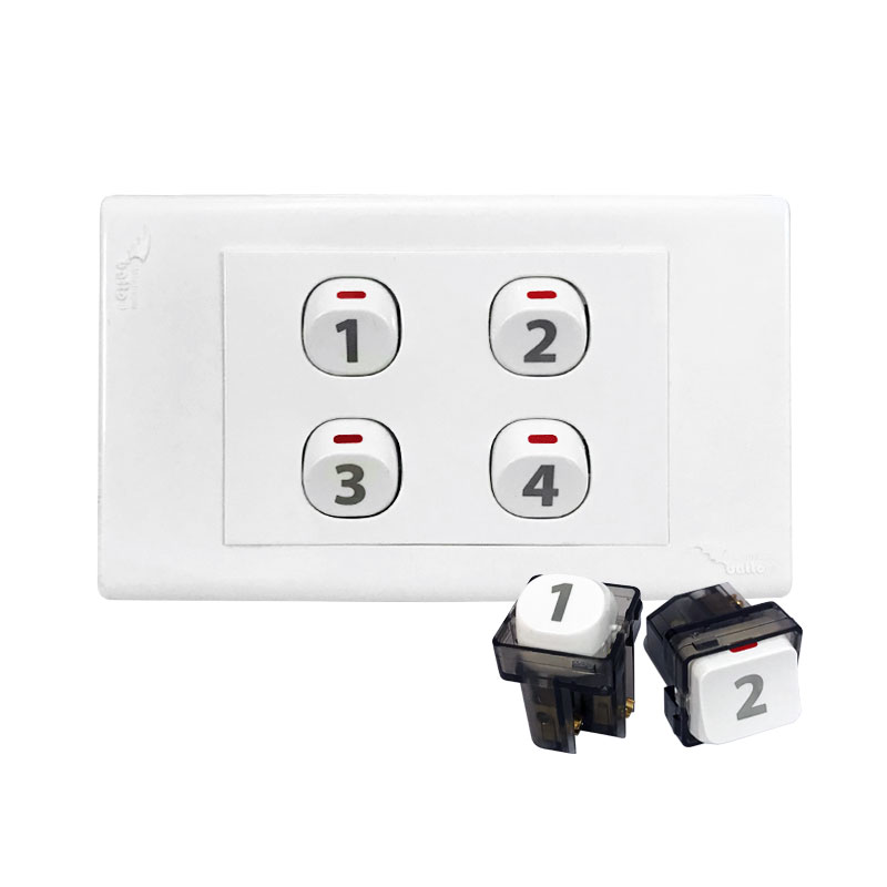 Hạt công tắc 1 chiều 2 cực 10A đánh số HME18