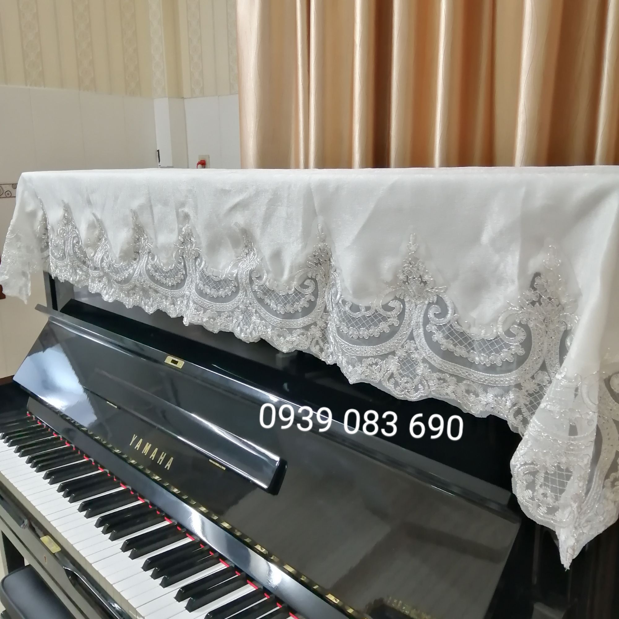 [HCM]KHĂN PHỦ ĐÀN PIANO REN TRẮNG CAO CẤP SANG TRỌNGBỀN ĐẸP