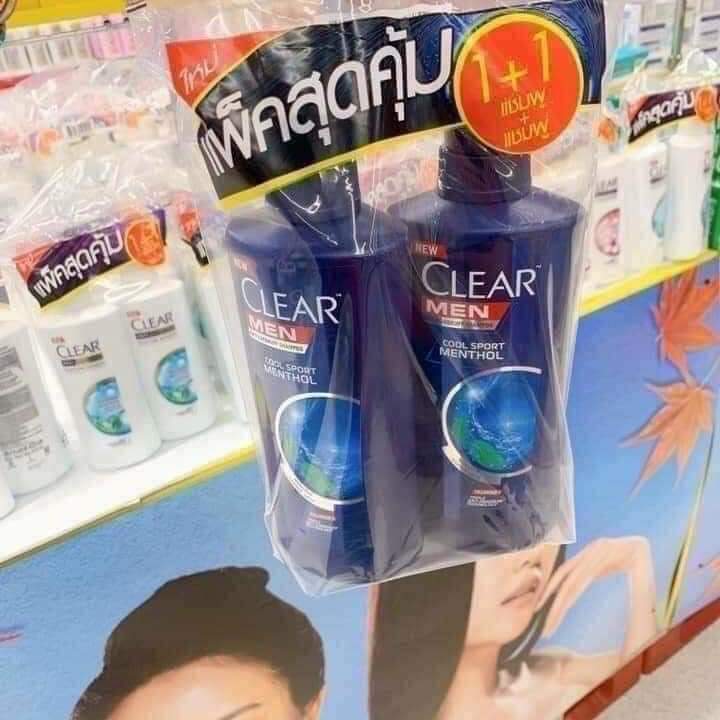 Cặp Dầu Gội Clear Men/ Bạc Hà Thái Lan Mẫu Mới (2 chai)