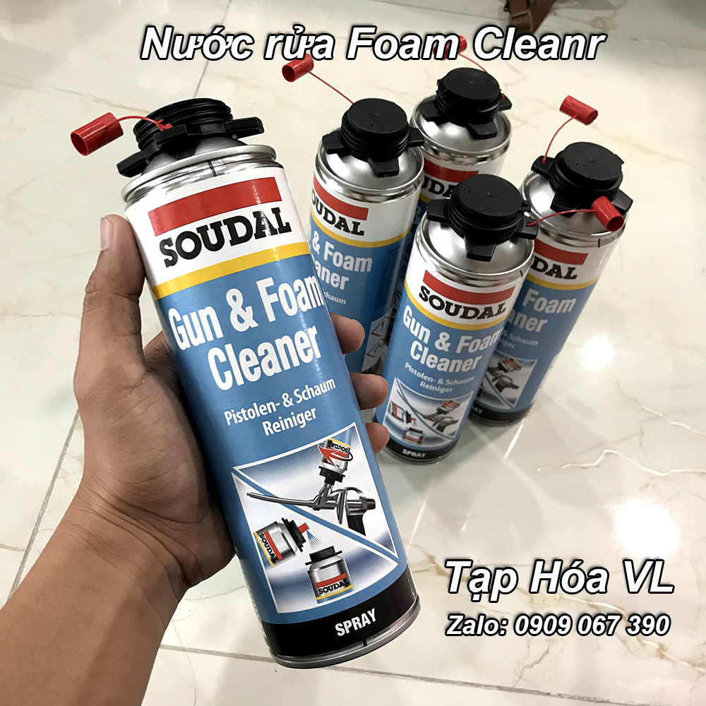 Nước rửa keo bọt nở (Foam) thương hiệu Soudal 500ml