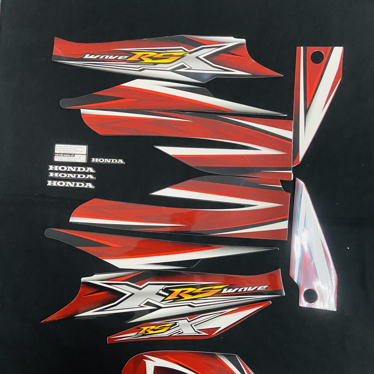 Tem dán trang trí xe wave rsx 3 lớp đời 2009 cao cấp như tem zin trọn bộ