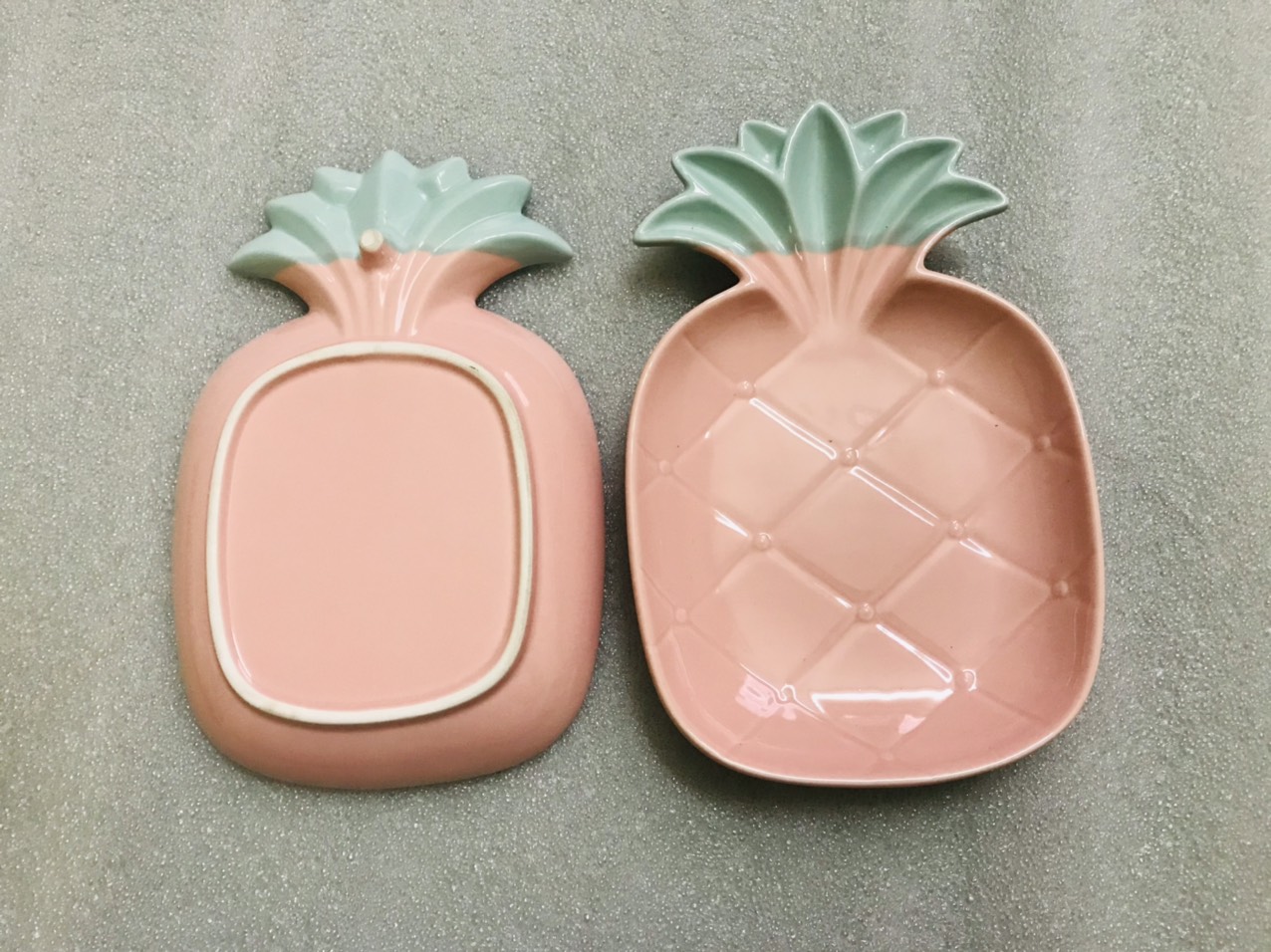 Bát Đĩa Gốm Sứ Tráng Men Hình Trái Dứa Vàng