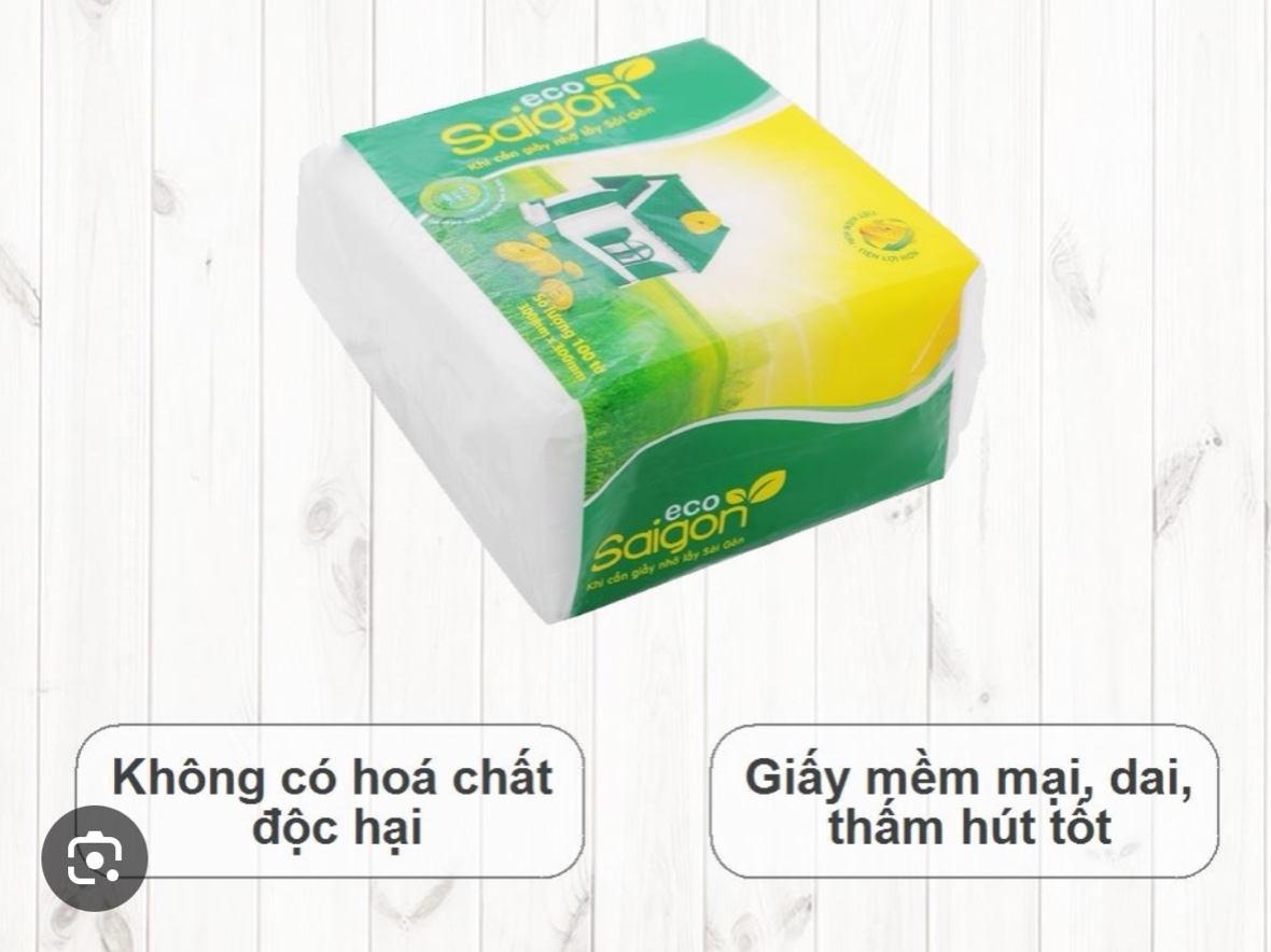 Khăn Giấy Ăn Saigon Eco 100 Tờ (23x23)cm