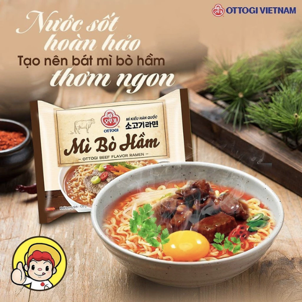 [Siêu thị WinMart] - Lốc 8 gói mì bò hầm Ottogi 120g