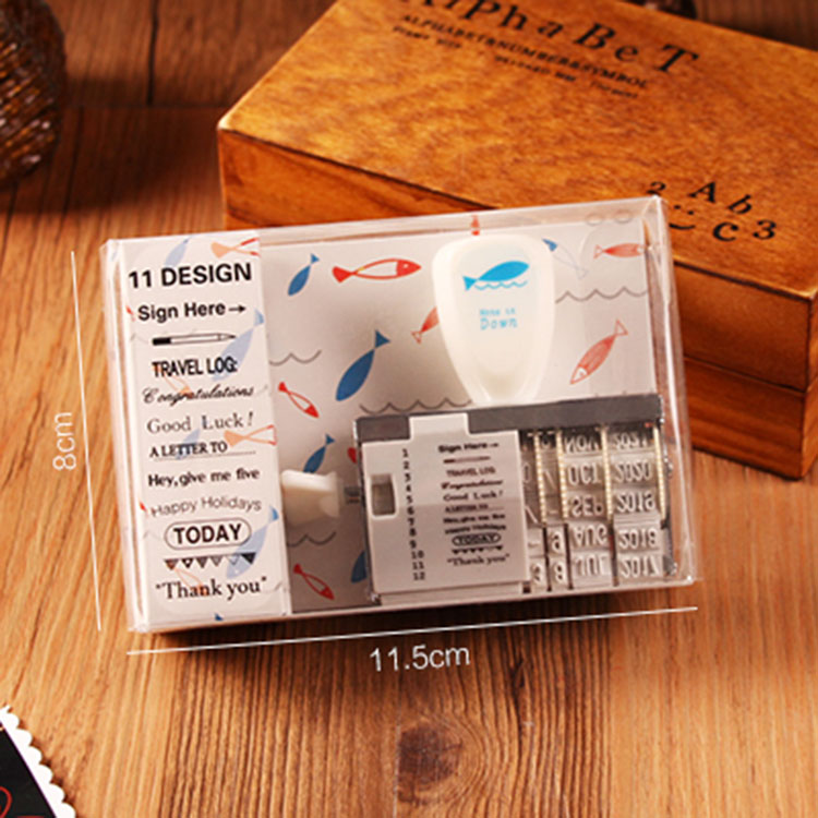 Dấu Gỗ khắc Ngày tháng năm kèm Chữ trang trí Thiệp, Sổ lưu niệm - Gấu Trúc Phụ kiện