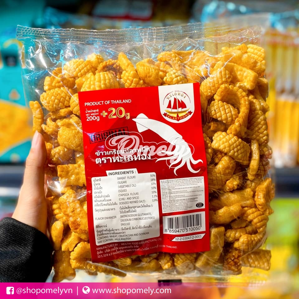 Snack Bim Bim Mực Thái Lan Talaethong - Snack Mực Thái - Gói 200G - Taiwan Foods