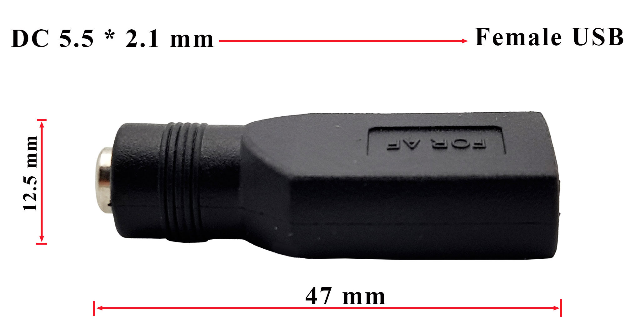 Đầu chuyển đổi DC 5.5x2.1mm sang USB cái