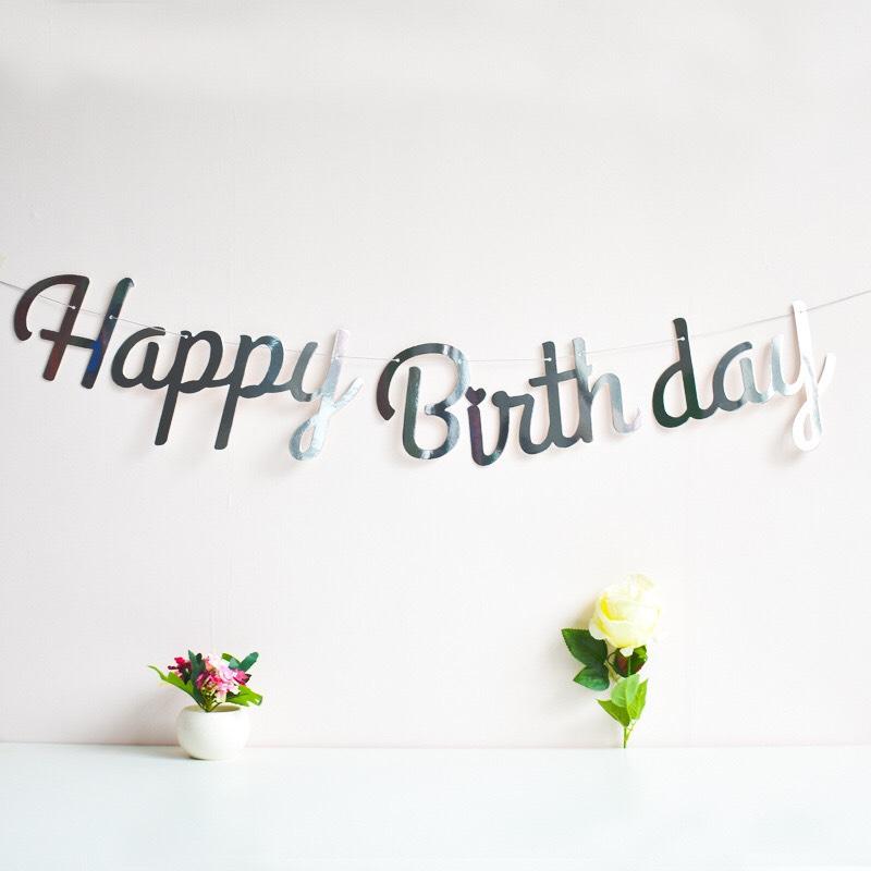 Dây chữ Happy Birthday Giấy Ép Kim