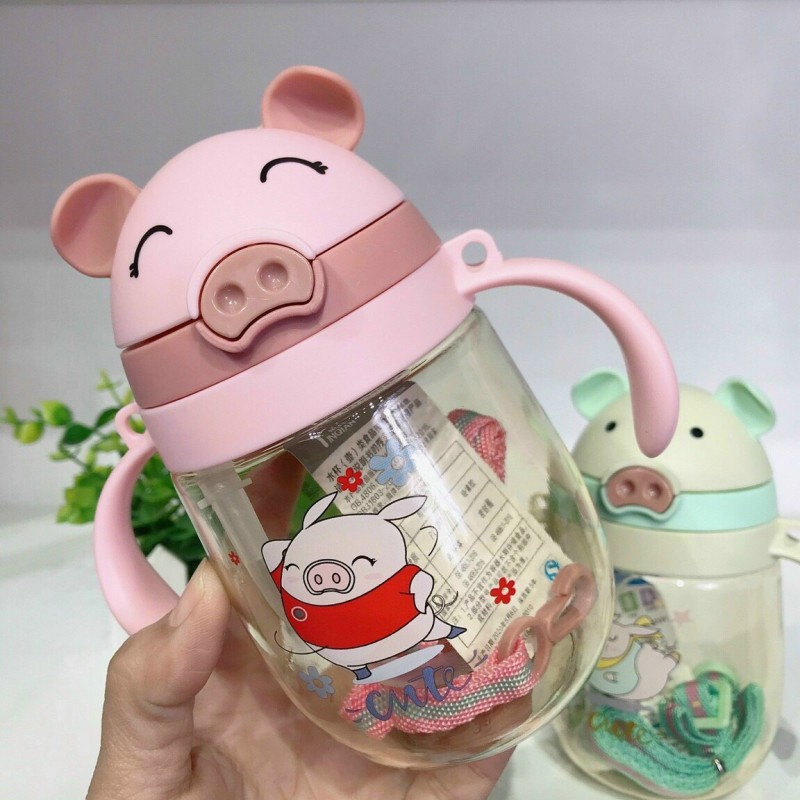 bình nước cho bé có quay cầm dây đeo 350ml