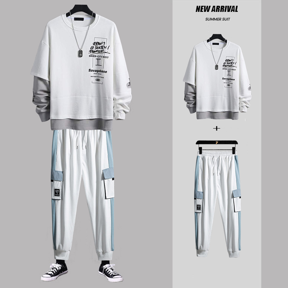 Set Bộ Quần Áo Nỉ Nam Áo Nỉ Phối Kiểu Cách Kết Hợp Với Quần Jogger Túi Hai Bên Bo Ống Năng Động Thời Trang 4MEN SET NAM 90000155C