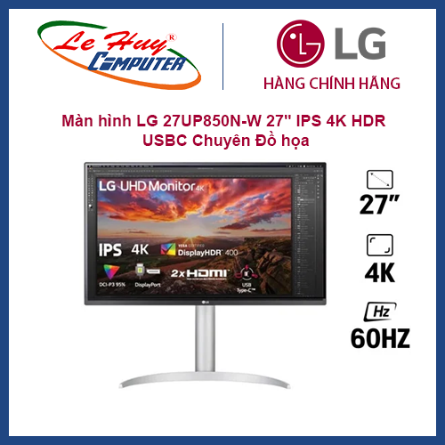 Màn hình máy tính LG 27UP850N-W 27Inch UHD 4K USB Type-C IPS Tích hợp Loa