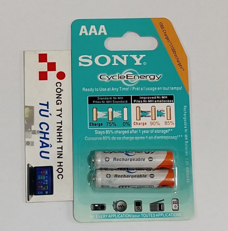 Pin sạc aaa sony cycleenergy: cặp