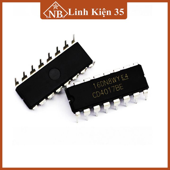 CD4017, IC đếm thập phân CD4017 chân cắm DIP16/ chân dán SOP16
