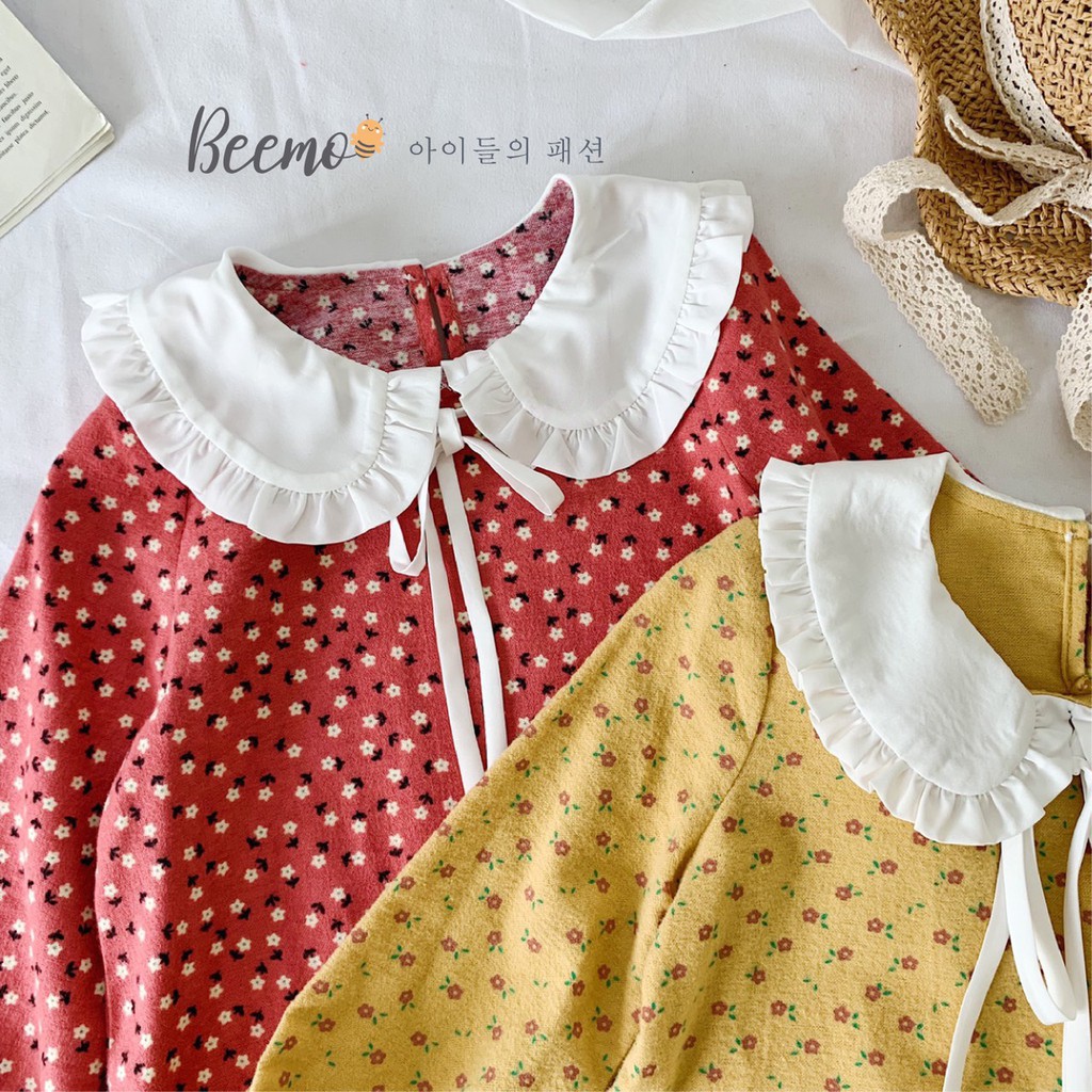 Váy bé gái hoa nhí cổ sen bèo Beemo 20V020