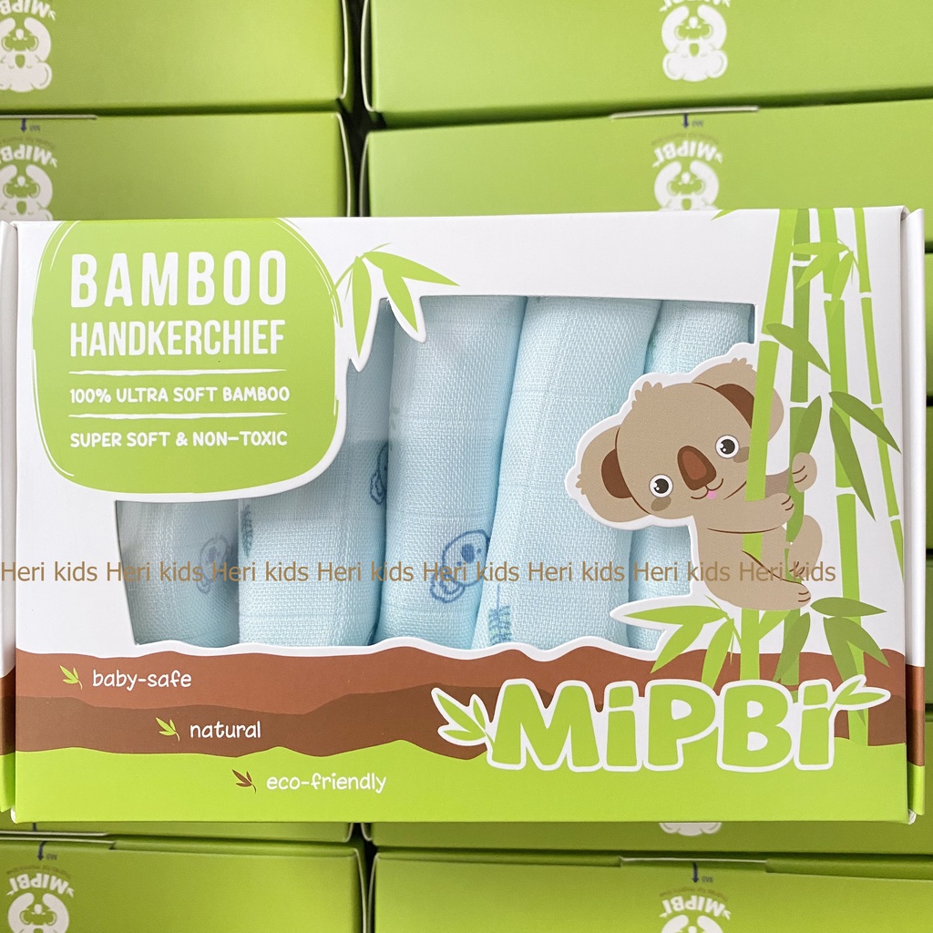 Khăn sữa Mipbi 10 điểm 4 lớp, túi 10 khăn