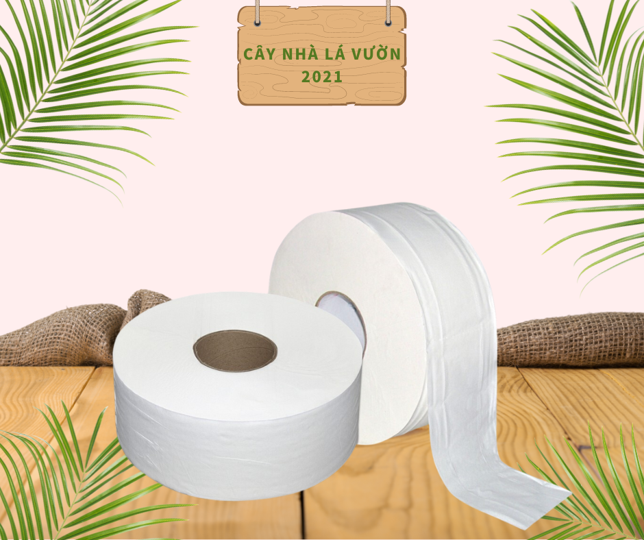 Giấy Vệ Sinh Công Nghiệp Khải Khuê ( 2 lớp/cuộn lớn ) ( 700gram/cuộn )
