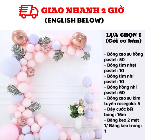 Set bóng trang trí Sinh nhật bé gái BBG04