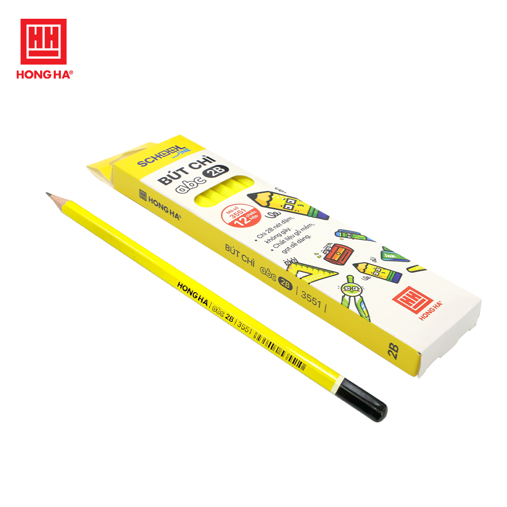 Combo 12 chiếc Bút chì gỗ 2B Hồng Hà - 3551