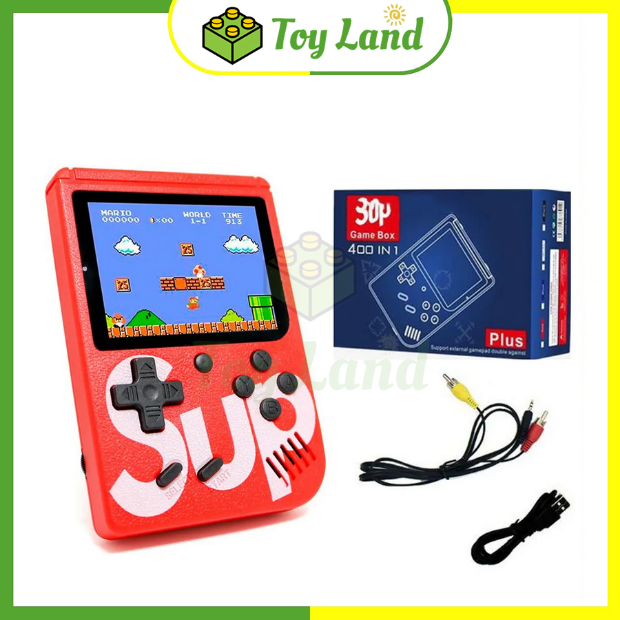 Máy chơi game 4 nút cầm tay box sup 400 game in 1 plus trở về tuổi thơ đồ chơi trẻ em xe tăng đua xe rắn - little kobo
