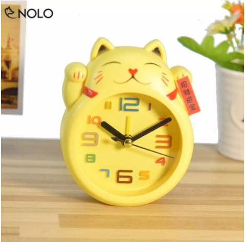 ĐỒNG HỒ BÁO THỨC ĐỂ BÀN HÌNH MÈO MAY MẮN (Nhiều màu) - [ Đồng hồ để bàn Cute - Đồng hồ báo thức - Đồng hồ học sinh dễ thương ]