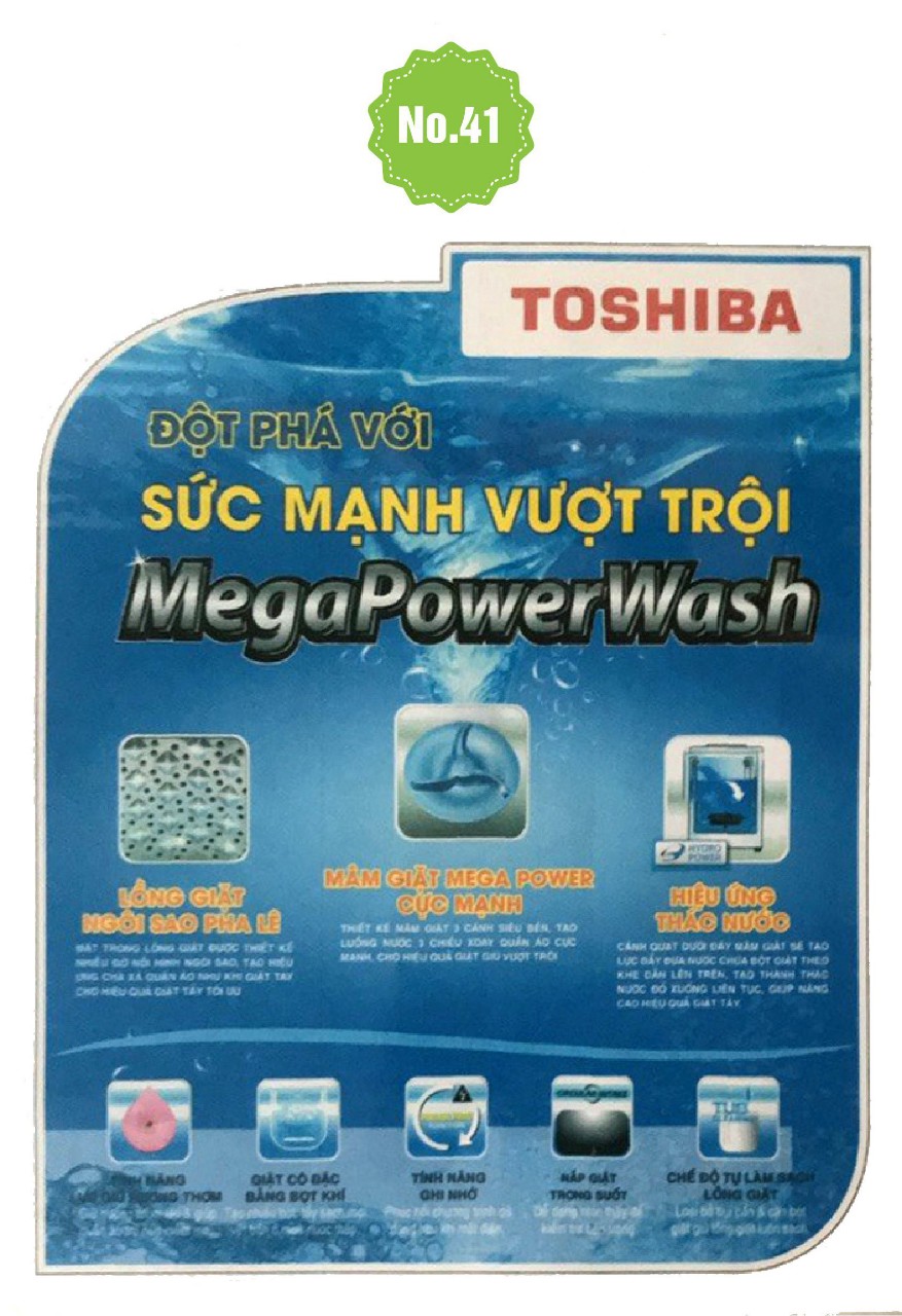 Tem dán máy giặt Toshiba mẫu 2