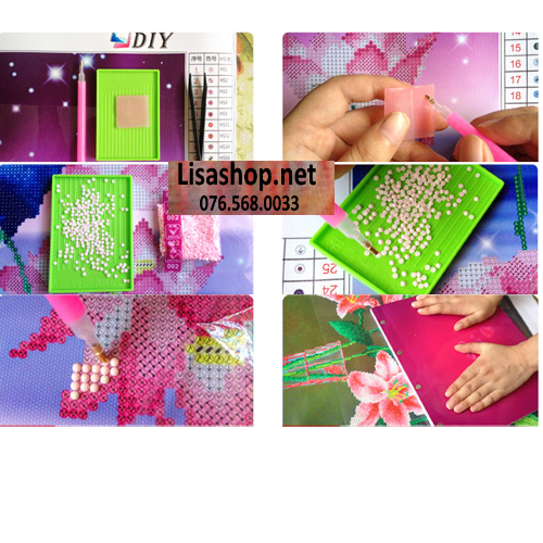 [HCM]Bộ dụng cụ ( khay+ bút chấm + sáp) của tranh đính đá