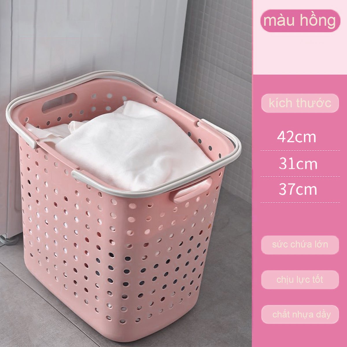 Giỏ đựng quần áo có quai xách