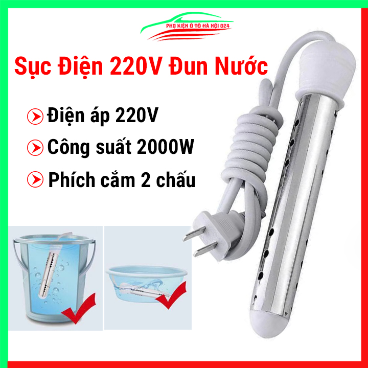 Sục điện 2000W, dây điện trở nấu nước sôi 220V chống giật, dây đun nước nóng sử dụng an toàn, tiết kiệm